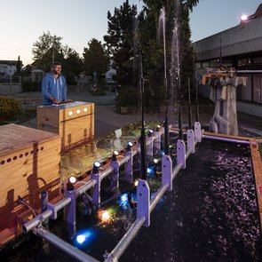 Kunstprojekt "Wasserorgel von Winnenden" von Niklas Roy beim Festival "Drehmoment" der KulturRegion Stuttgart 2018