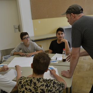 Workshop mit Bas Böttcher in Göppingen im Rahmen des Projekts #sprichklartext der KulturRegion Stuttgart 2017