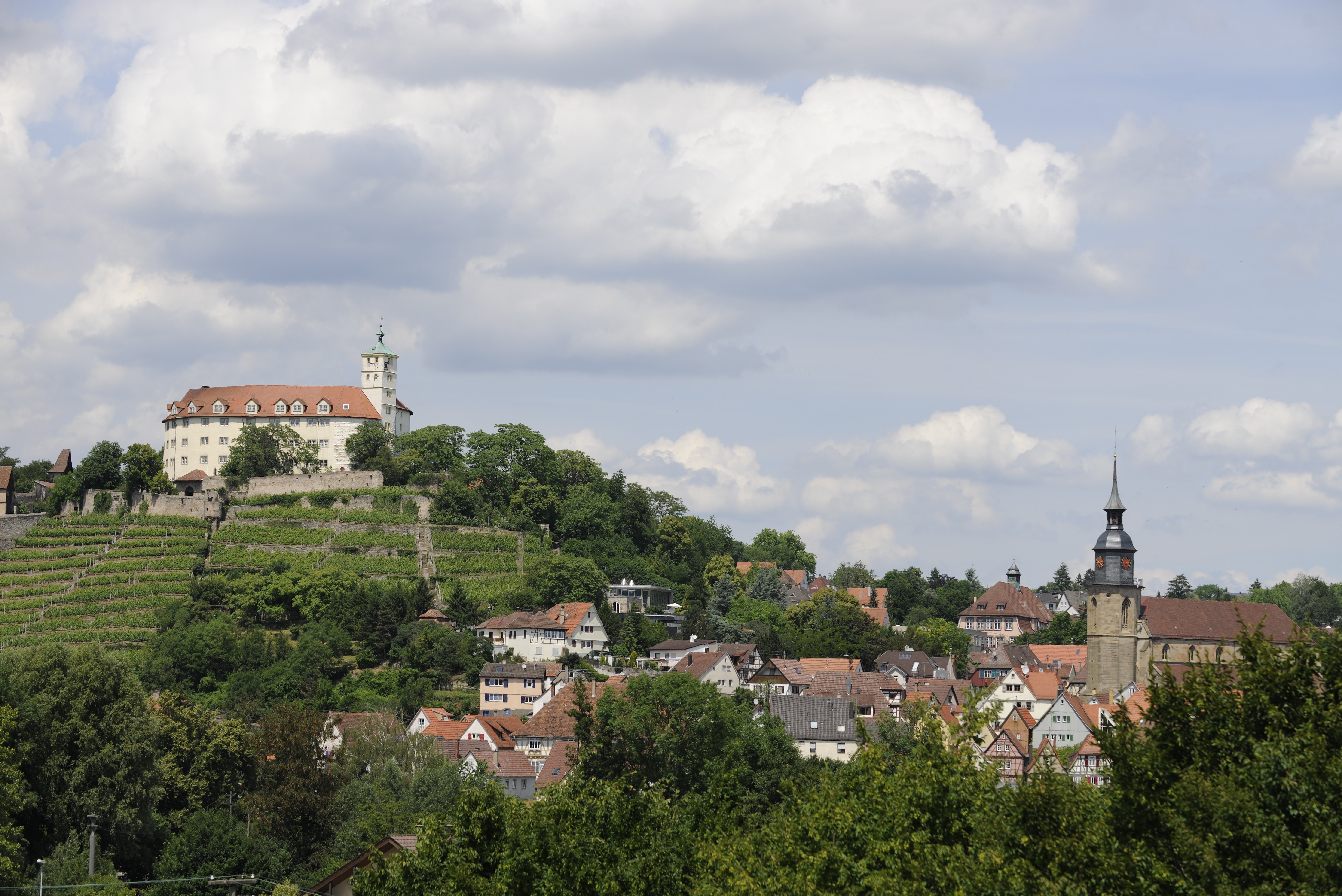 Blick auf das Schloss und auf Vaihingen an der Enz